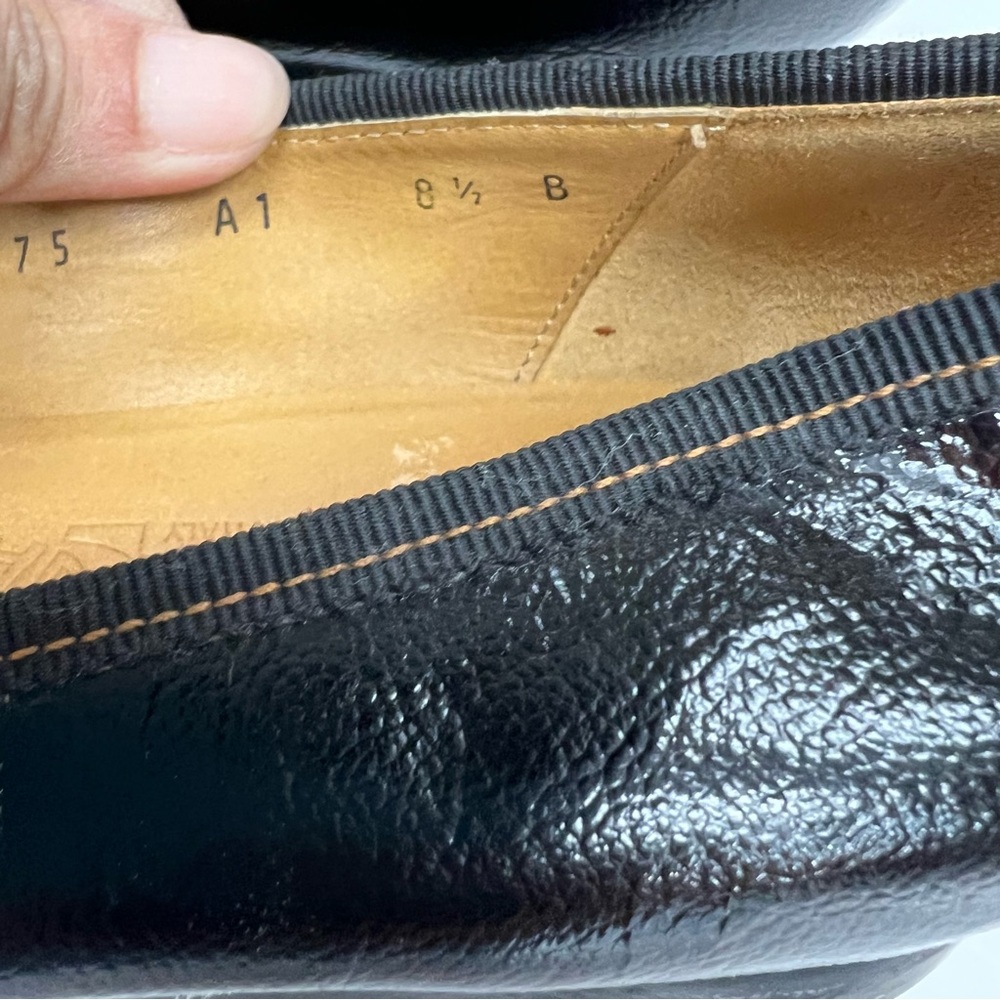 Salvatore Ferragamo Patent Leather Ballet Flat Shoes Size 8.5 - Picture 6 of 15